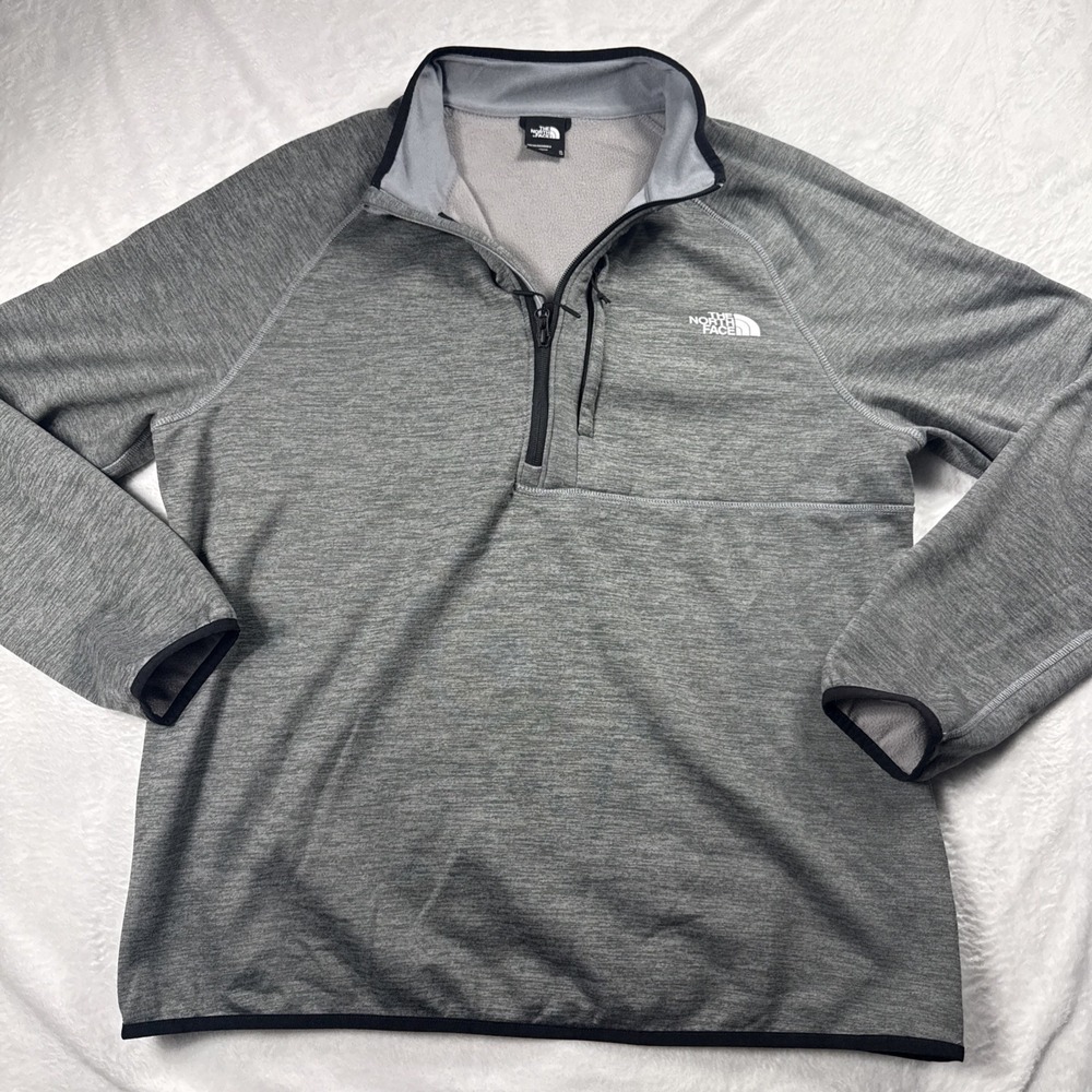 North Face Canyonlands Mens XL Gray Fleece Lined 1/4 Zip Pullover NF0A3SO7